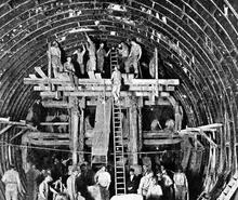 Clapham Common. Construction of station tunnel 1899. (Ref: 031068)