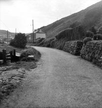 Portreath Tramroad. Portreath. Curve below the old quarries.  May 1954 (5)