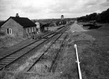 Cleobury Mortimer and Ditton Priors Railway. Cleobury Town station (1m 76ch from junction with the Tenbury branch). 1 October 1961.