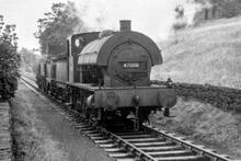 47000 0F Class 0-4-0ST with a train of water wagons. Cromford Moor.(CHP1 @ 21m 45ch)