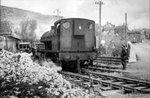 0-4-0ST 47000 with a train on the Killer's Branch about to cross the Wirksworth to Middleton road