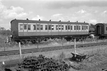 012102  Quainton Road station (MCJ2 @ 44m 21ch). Great Central Railway 1st class coach no 957. 25 August 1975
