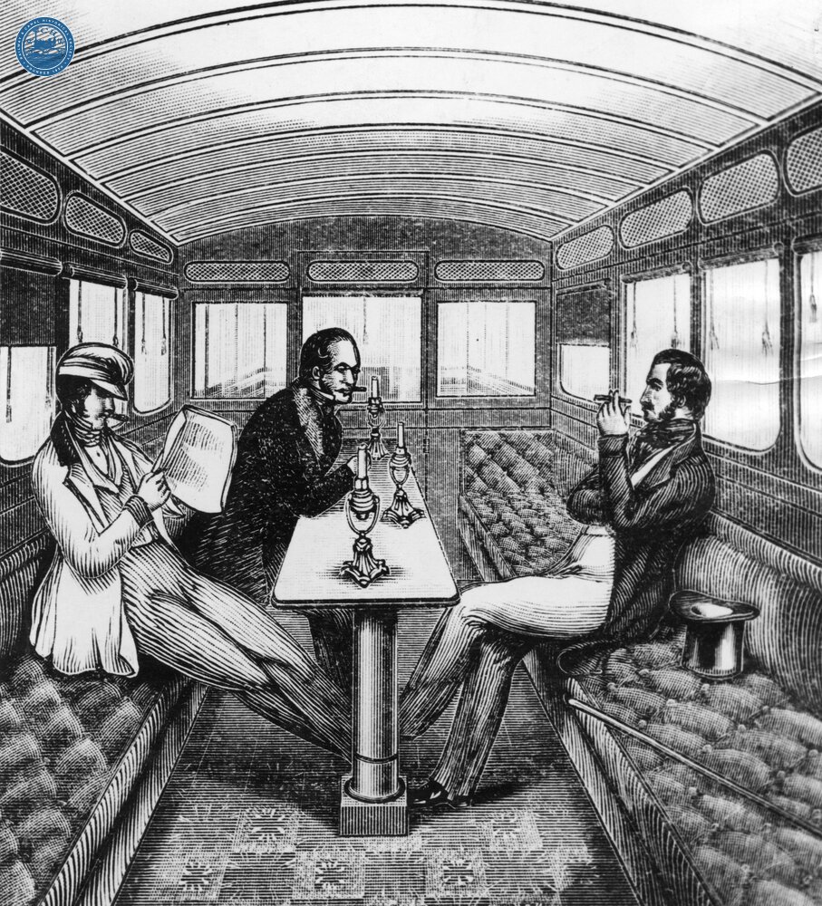 Eastern Counties Railway Smoking Saloon 1846.