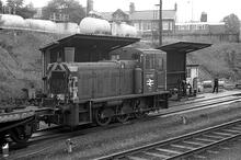 Norwich (LTN2 @ 124m 09ch). Class 03 03197 at fuelling point. 13 June 1979