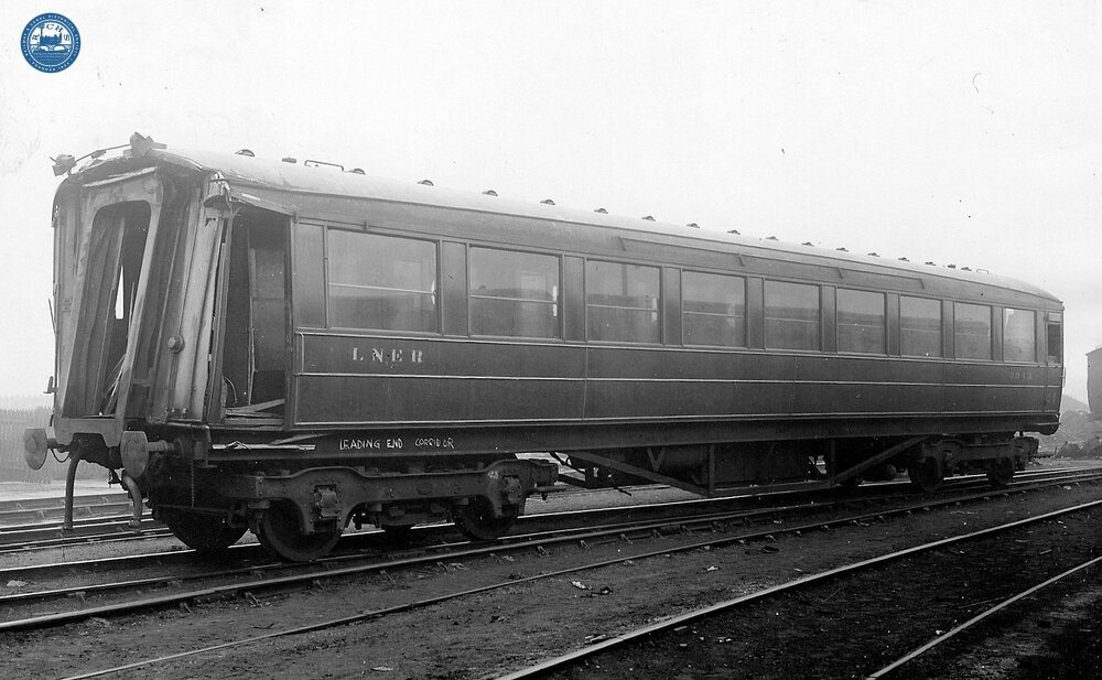 Third Class Corridor Carriage No.3943 with minor accident damage to end. (Ref: 030914)