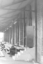  Basngstoke Goods Yard 1984 - Demolition of wooden platform staging (Ref: 325275E 34 CGD)
